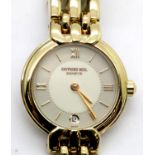 Ladies 18ct gold plated Raymond Weil Geneve wristwatch. With two tone champagne dial and gold plated