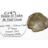 English hammered coin, House of Tudor AR halfgroat Henry VIII 1526-1544. P&P Group 1 (£14+VAT for