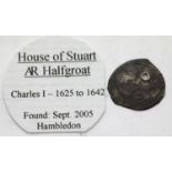 English hammered coin, House of Stuart AR Halfgroat, Charles I 1625-1642. P&P Group 1 (£14+VAT for