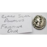 Roman silver Denarius Faustina Diva. P&P Group 1 (£14+VAT for the first lot and £1+VAT for