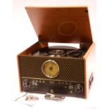 GPO Retro Chesterton Music Centre; three speed turntable; CD/MP3/USB player; FM radio; MP3 recorder;