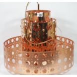 Fancy copper light fitting, D: 50 cm. This lot is not available for in-house P&P.