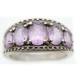 925 silver vintage amethyst set ring, size Q. P&P Group 1 (£14+VAT for the first lot and £1+VAT