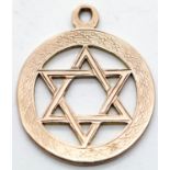 Antique 9ct rose gold Star of David pendant, L: 20 mm, 2.6g. P&P Group 1 (£14+VAT for the first