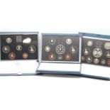 Three boxed coin proof collections with certificates, 1985, 1993 & 1997. P&P Group 1 (£14+VAT for