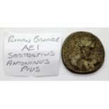 Roman bronze AE1 Sestertius Antoninus Pius. P&P Group 1 (£14+VAT for the first lot and £1+VAT for