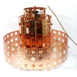 Fancy copper light fitting, D: 50 cm (option on next lot). This lot is not available for in-house