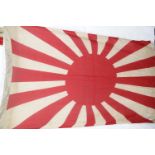 Japanese WWII style flag, 142 x 87 cm. P&P Group 1 (£14+VAT for the first lot and £1+VAT for