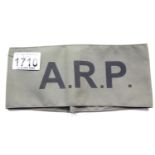 British WWII style ARP armband in olive green. P&P Group 1 (£14+VAT for the first lot and £1+VAT for