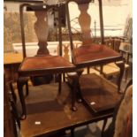 Walnut veneer extending table with four chairs. This lot is not available for in-house P&P.