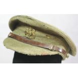 British WWI style trench service dress cap with crows foot and '17 date mark, mothed. (£14+VAT for
