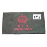 British WWII style Women's Land Army Timber Corps armband. P&P Group 1 (£14+VAT for the first lot