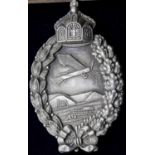 German WWI style Imperial Pilot's badge, pin marked .800 silver and in fitted box. P&P Group 1 (£