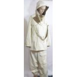 German WWII style Winter white snow suit including hooded top and trousers. P&P Group 3 (£25+VAT for