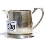 WWII German style engraved SS silver plated cream jug H: 7 cm. P&P Group 1 (£14+VAT for the first