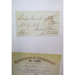 Henry Jane (19th century) signed and inscribed envelope front, 11.5 x 6.5 cm, with COA from UACC.