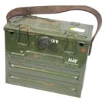 Heavy military lead acid portable 12v battery stamped with broad arrow 1965. P&P Group 3 (£25+VAT