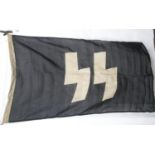 German WWII style SS flag, 140 x 84 cm. P&P Group 1 (£14+VAT for the first lot and £1+VAT for