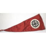 German WWII style pennant, L: 45 cm. P&P Group 1 (£14+VAT for the first lot and £1+VAT for