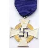 German WWII 50 Years Faithful Service Cross. P&P Group 1 (£14+VAT for the first lot and £1+VAT for
