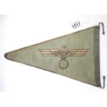 German WWII style car pennant, L: 33 cm. P&P Group 1 (£14+VAT for the first lot and £1+VAT for