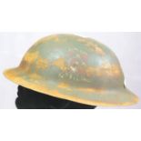 WWI style British 12th Field Ambulance 24th Division rimless Brodie helmet lacking liner. P&P
