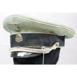 German WWII style officer's grey cap. P&P Group 2 (£18+VAT for the first lot and £2+VAT for