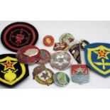 Various Communist metal and cloth badges. P&P Group 1 (£14+VAT for the first lot and £1+VAT for