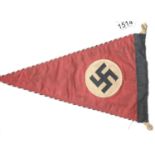 German WWII style party pennant, L: 33 cm. P&P Group 1 (£14+VAT for the first lot and £1+VAT for