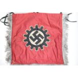 German WWII style TENO fringed standard banner, 44 x 40 cm. P&P Group 1 (£14+VAT for the first lot