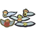 Five RAF cloth wings. P&P Group 1 (£14+VAT for the first lot and £1+VAT for subsequent lots)