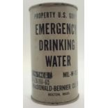 American WWII type canned emergency drinking water from Macdonald Bernier Co. P&P Group 1 (£14+VAT