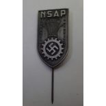 WWII German style NSDAP stick pin, H: 36 mm. P&P Group 1 (£14+VAT for the first lot and £1+VAT for