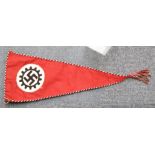 German WWII style pennant, L: 45 cm. P&P Group 1 (£14+VAT for the first lot and £1+VAT for