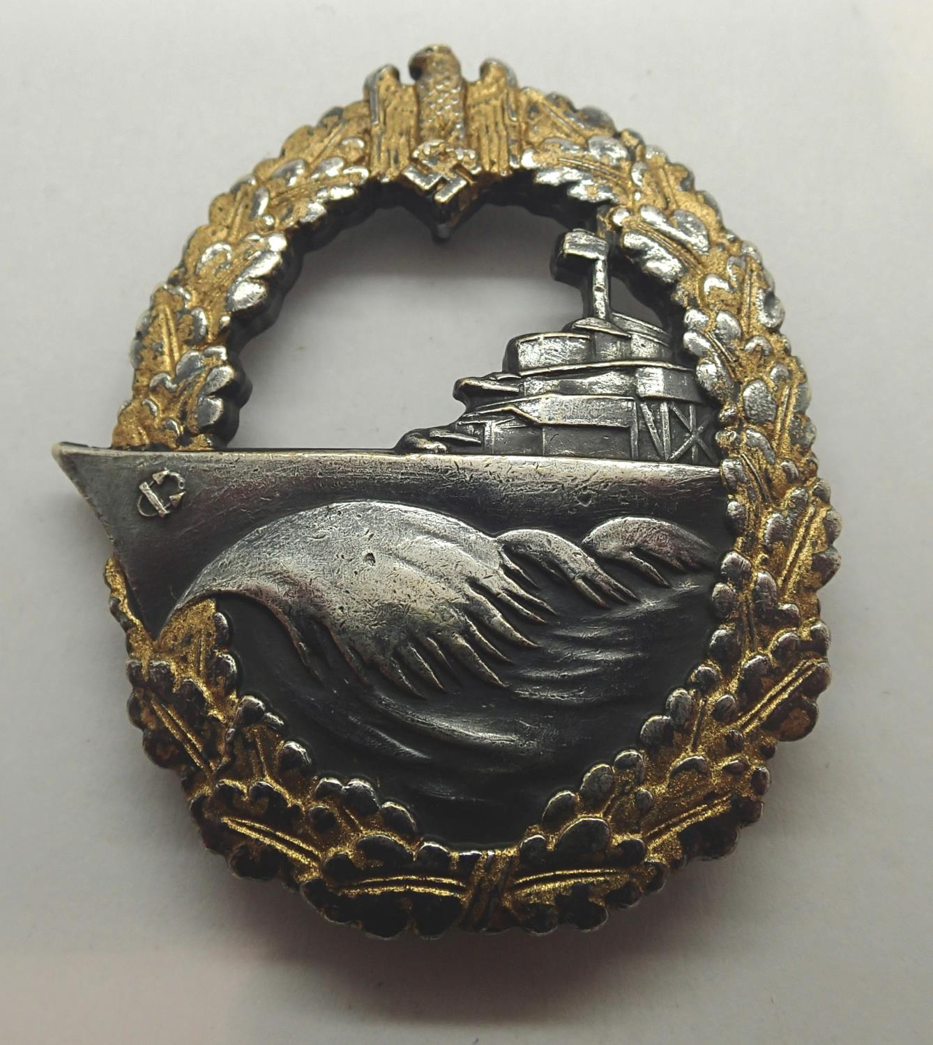 German WWII style Kreigsmarine Cruiser badge. P&P Group 1 (£14+VAT for the first lot and £1+VAT