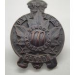 WWI type CEF cap badge 177th battalion Simcoe Foresters. P&P Group 1 (£14+VAT for the first lot
