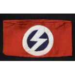 WWII British Union of Fascists armband. P&P Group 1 (£14+VAT for the first lot and £1+VAT for