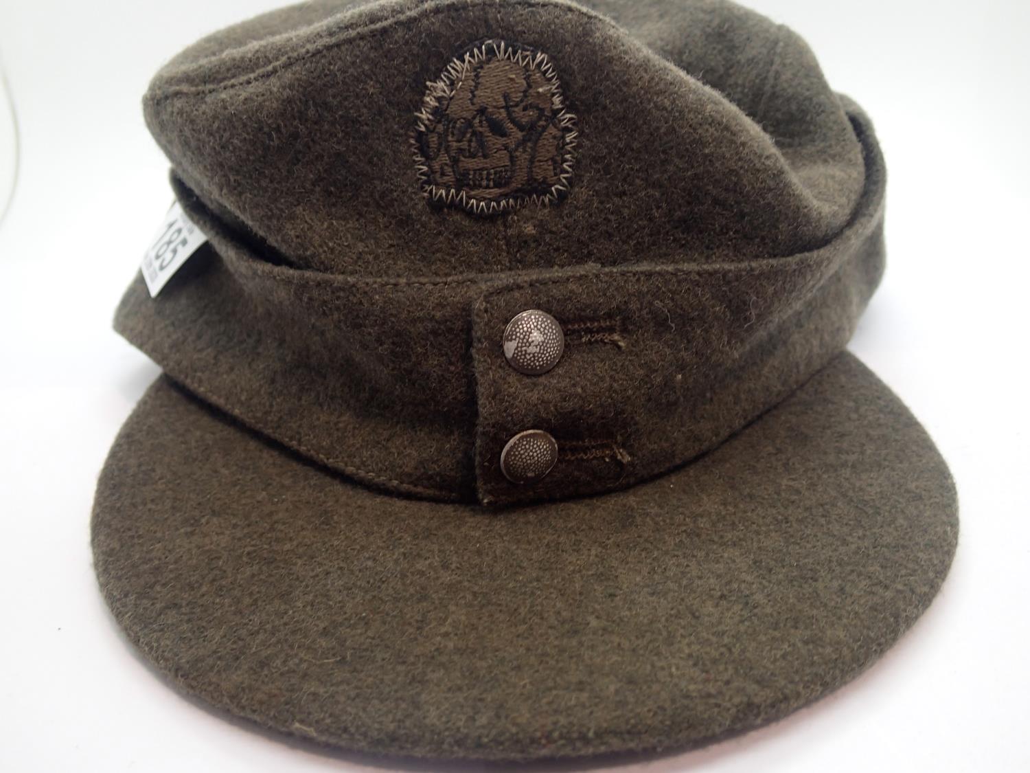 WWII style Waffen SS M43 Ski cap, Concentration Camp made from blanket material. P&P Group 2 (£18+ - Image 2 of 7