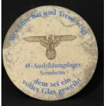 WWII style German Waffen SS beermat D: 11 cm. P&P Group 1 (£14+VAT for the first lot and £1+VAT