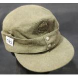 WWII style Waffen SS M43 Ski cap, Concentration Camp made from blanket material. P&P Group 2 (£18+