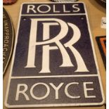 Cast iron Rolls Royce wall sign, 29 x 18 cm. P&P Group 2 (£18+VAT for the first lot and £2+VAT for