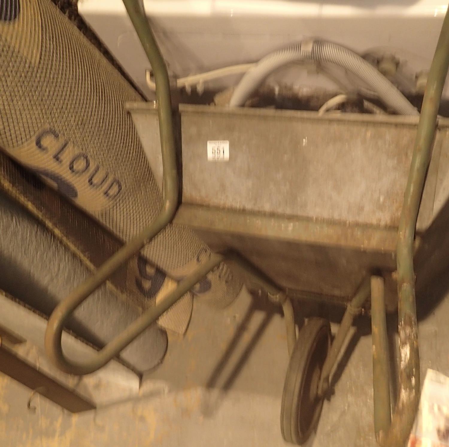 Large galvanised wheelbarrow. This lot is not available for in-house P&P.