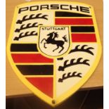 Cast iron Porsche wall sign, 21 x 30 cm. P&P Group 2 (£18+VAT for the first lot and £2+VAT for