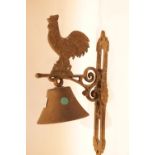 Cast iron cockerel door bell. This lot is not available for in-house P&P.