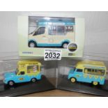 Oxford x 3 1.43 Scale Mixed Ice Cream Vans. P&P Group 2 (£18+VAT for the first lot and £2+VAT for