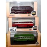 Oxford 1.76 Scale x 3 Mixed Buses. P&P Group 2 (£18+VAT for the first lot and £2+VAT for