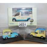 Oxford x 3 1.43 Scale Mixed Ice Cream Vans. P&P Group 2 (£18+VAT for the first lot and £2+VAT for