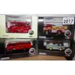 Oxford 1.76 Scale x 4 Mixed Fire Engines. P&P Group 2 (£18+VAT for the first lot and £2+VAT for