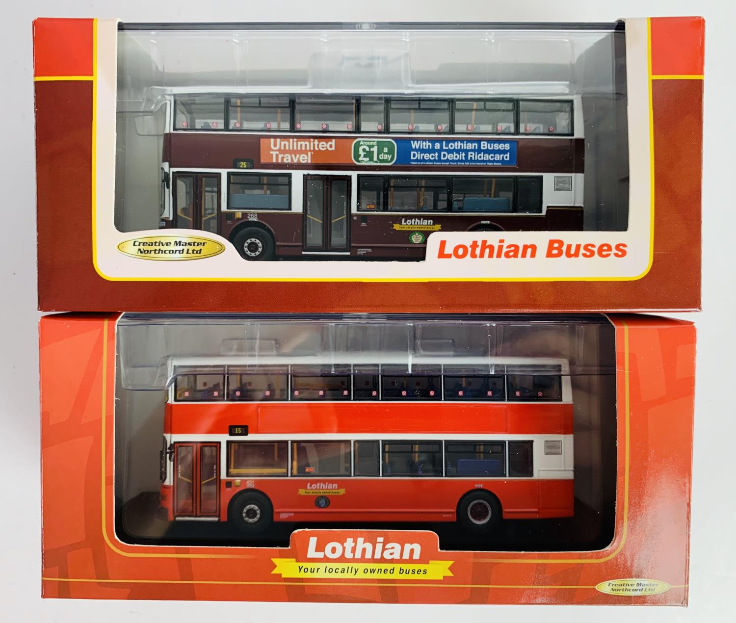 2x Creative Master / Northcord 1:76 Buses - To Include: UKBUS 4001 Lothian Buses, UKBUS 4011 Lothian