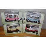 Oxford 1.43 Scale x 4 Mixed Ice Cream Vans. P&P Group 2 (£18+VAT for the first lot and £2+VAT for